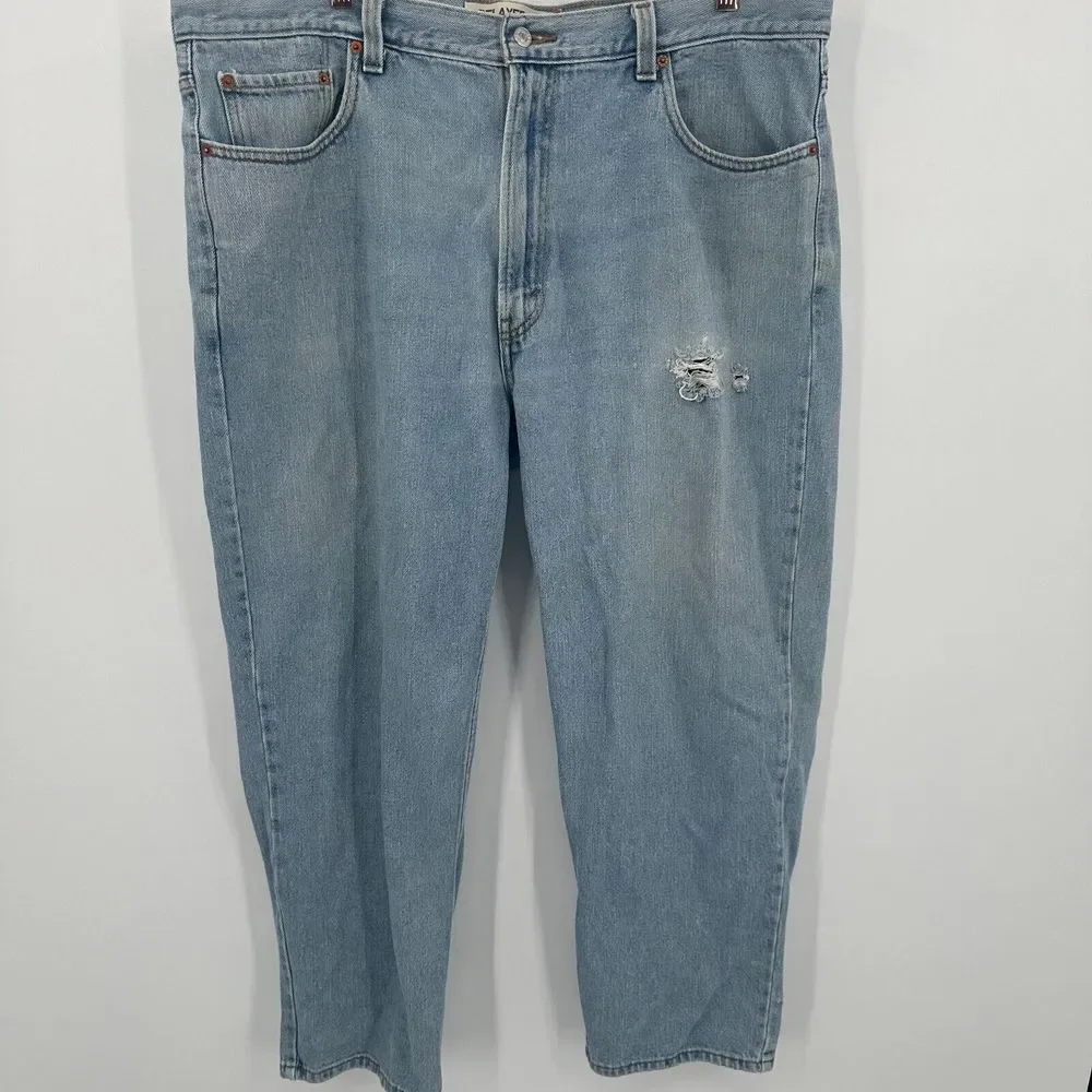 Levis 550 Jeans Men's 42x30 Blue‎ Denim Distressed Relaxed Fit Mid-Rise Outdoor